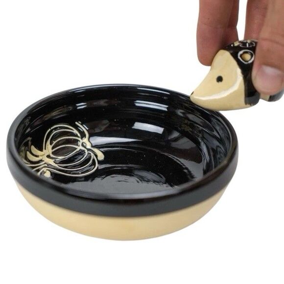 Hedgehog Toothpick Holder Olive Bowl Dish Handpainted Made in Spain Serving Dish - Picture 3 of 4